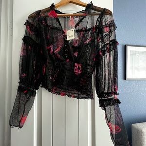 Free people mesh crop top